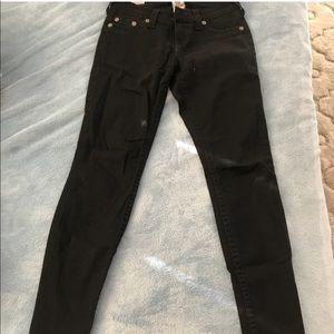 True religion all black Casey skinny jeans
